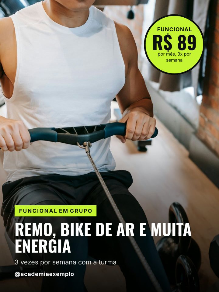 Arte de exemplo: funcional em grupo por R$ 89