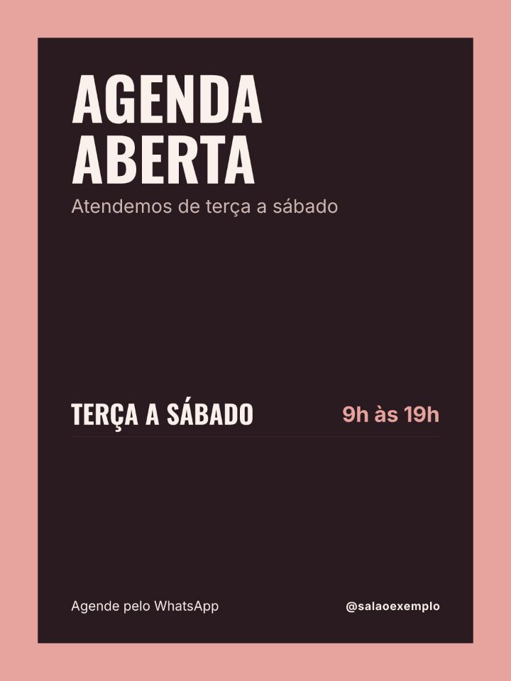 Arte de exemplo: agenda aberta